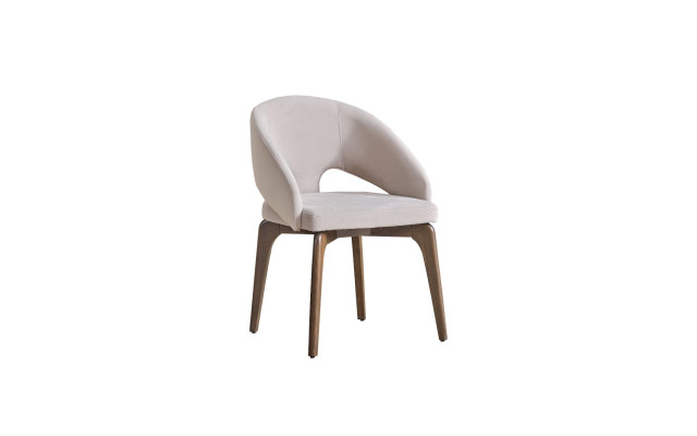 Witte eetkamerstoel Stijlvolle fauteuil Gestoffeerde stoelen Moderne houten poten