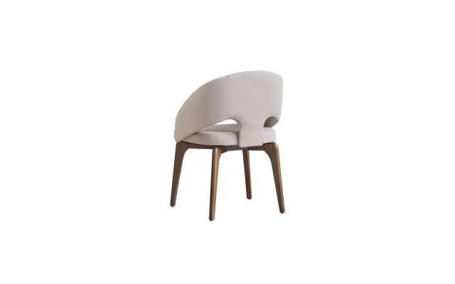 Witte eetkamerstoel Stijlvolle fauteuil Gestoffeerde stoelen Moderne houten poten
