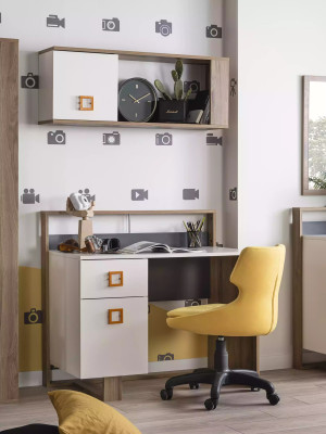 Kinderslaapkamer meubelset Kinderbed Kinderkamer Bed Hout Grijs Set 9-delig