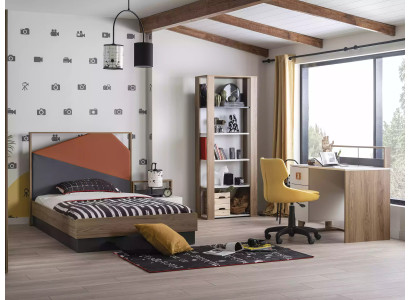 Kindermeubel set Kinderbed Kinderkamer Bed Hout Grijs Set 4-delig