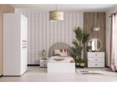 Kinderkamer complete set bed kinderkamer meubels hout wit 5-delig set