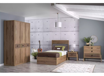 Bed met opbergruimte onder het bedframe Kinderbed Jeugdbed Bruin Hout Luxe