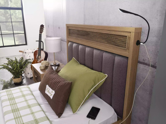 Bed met opbergruimte onder het bedframe Kinderbed Jeugdbed Bruin Hout Luxe