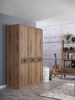 Compleet kinderbed kindermeubels kinderkamer bed hout bruin set 8-delig