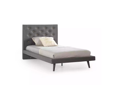 Bedframes Bedframe Bed 120 cm Children's bed Youth bed Fabric Grey