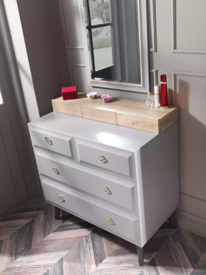 Volledige jeugd bed slaapkamer meubels houten bed bed grijs set 4-delig