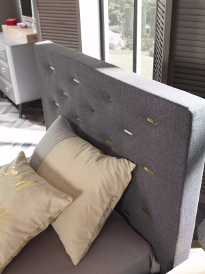 Garnituur jongerenbed nachtkastje kinderkamer bed hout grijs 120 cm 2-delig.