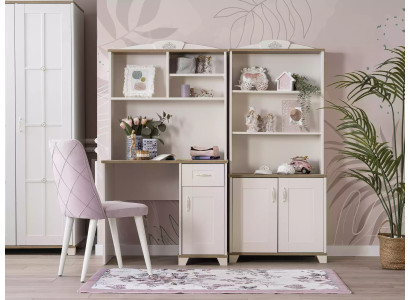 Computertafel Bureau Kinderbureau Hout Boekenkast Wit