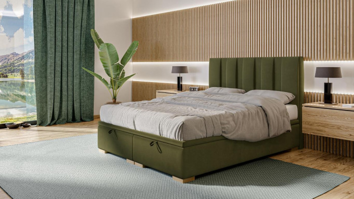 Slaapkamer Bed Tweepersoonsbed Modern Designer Meubels Groen Boxspring