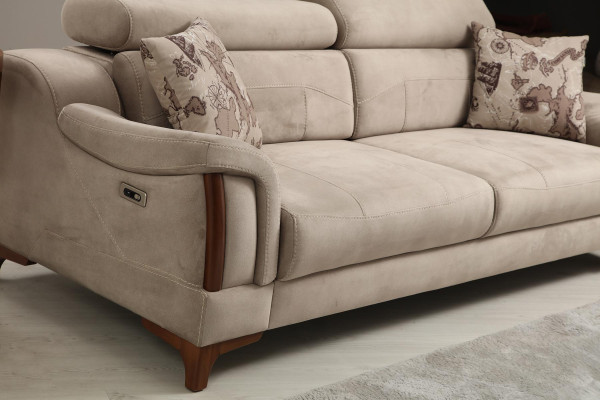 Sofagroep Woonkamer Driepersoonsbank Volledige Fauteuil Textielmeubilair