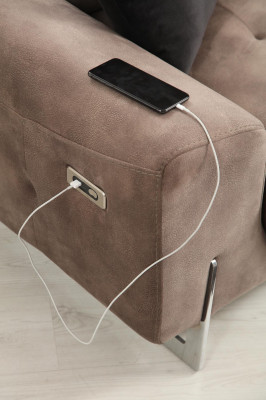 Set van 2 stuks woonkamerbankstel Driepersoonsbank Moderne bank Textielen fauteuil