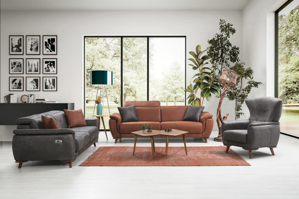 Bankstel 3-delig Woonkamer Driezitsbank Bank Modern Fauteuil Luxe