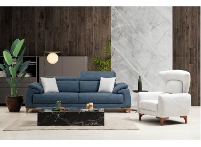 Compleet Bank Bank Driezitsbank Wit Fauteuil Woonkamer Bankstel 3-delig