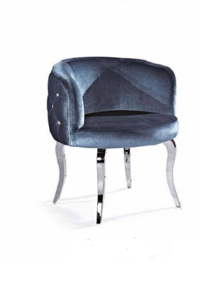 Ontwerp stoel textiel eetkamer roestvrijstalen fauteuil stoel lounge-zitter