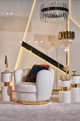 Stoelontwerp Woonkamer Bekleding Hout Textiel Bekleding Moderne Luxe