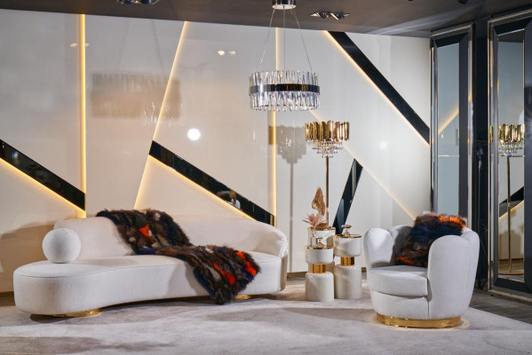 Stoelontwerp Woonkamer Bekleding Hout Textiel Bekleding Moderne Luxe