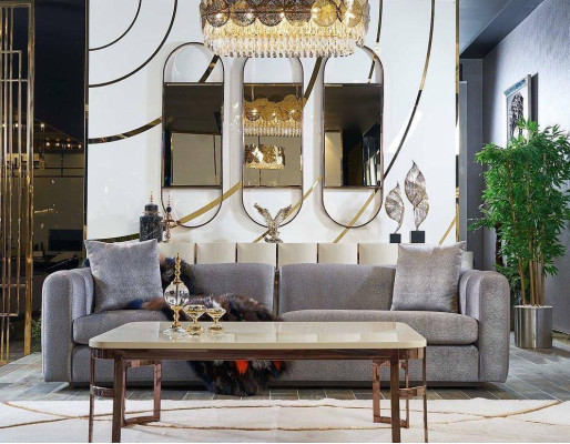 Luxe bankstel set 2-dlg bank 3-zits salontafel bankbanken fauteuil nieuw