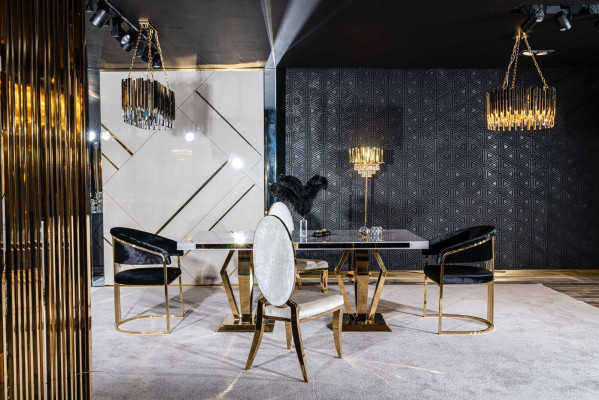 Eettafel 4x stoelen Eetkamerset Eetgroep Modern Stoel Tafel Tafel 5-delig