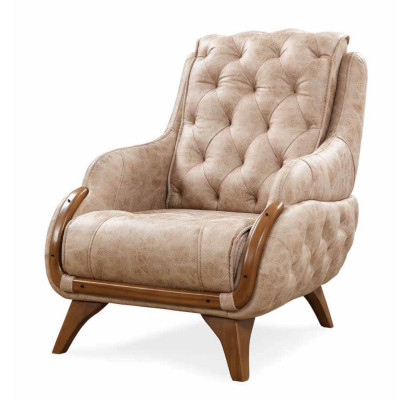 Fauteuil zitplaats klassiek design woonkamer gestoffeerde eenzitter leren stijl