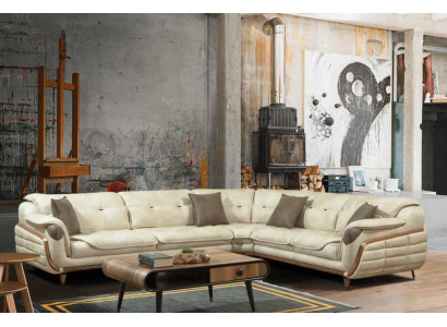 Hoekbank L-vorm textiel luxe bank woonlandschap gestoffeerde bank bankstellen