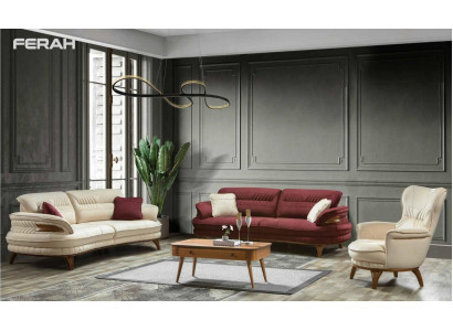 Groep bankstel 3+3+1 zits luxe bank fauteuil banken stoffen set.