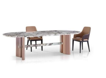 Eetkamer meubels roestvrij staal ovaal eettafel tafel design tafels luxe meubels