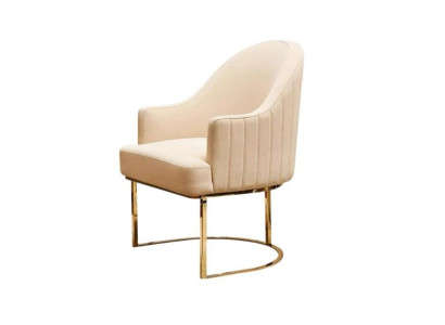 Eetkamerstoelen Woonkamer luxe Beige Stoel met Metaal Modern nieuw