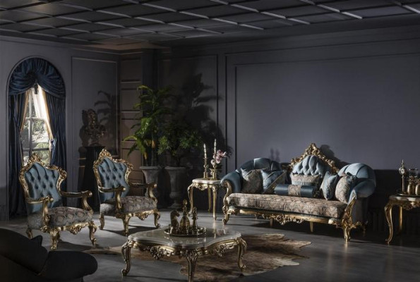 Barok klassiek woonkamer bankstel set tafel bankstel 6-delige set