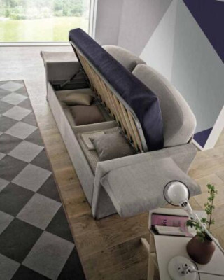 Design Sofa 3-zitsbank Couch Bekleding Luxe Textiel Twee-kleurig Italiaanse Meubels