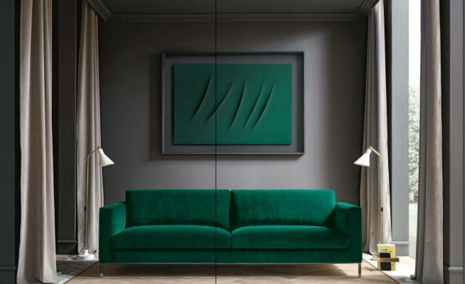 Woonkamer Groen Driepersoons Stoffen Designbank Bekleding Bank Banken Groene Meubels