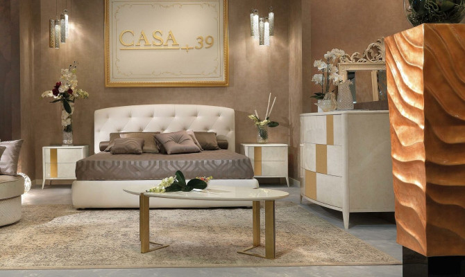 Italiaanse stijl meubels 4-delige set Bed + 2x nachtkastje + commode slaapkamer