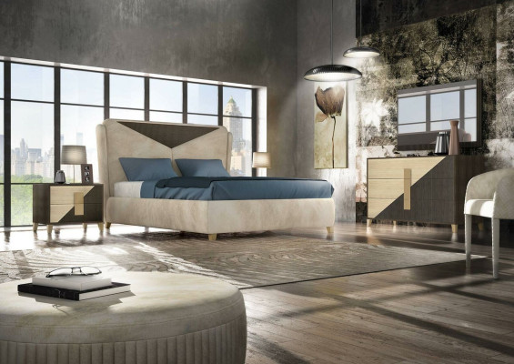 Bed nachtkastje dressoir 4-delige slaapkamerset design modern luxe bedden nieuw