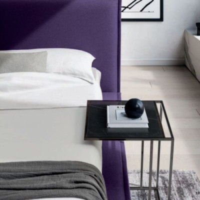 Design bed 140x200cm gestoffeerd luxe bedden dubbele hotel slaapkamer hout nieuw