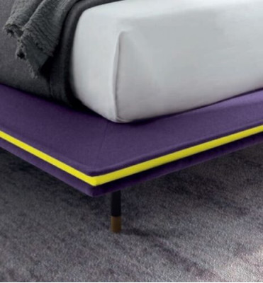 Design bed 140x200cm gestoffeerd luxe bedden dubbele hotel slaapkamer hout nieuw