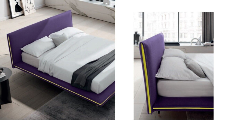 Design bed 140x200cm gestoffeerd luxe bedden dubbele hotel slaapkamer hout nieuw