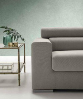 Bankstel 3-zits bank Moderne Luxe Beklede Zitbank textiel Grijs Stof alfitalia