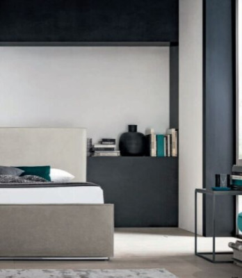Italiaanse meubelontwerp bed slaapkamer bedden leer hotel luxe bekleding nieuw