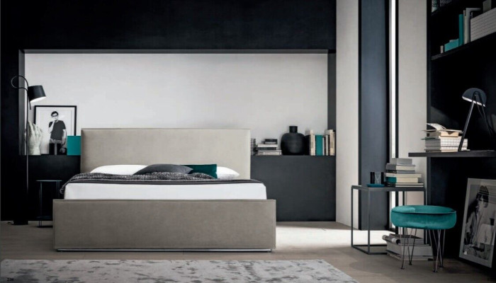Italiaanse meubelontwerp bed slaapkamer bedden leer hotel luxe bekleding nieuw