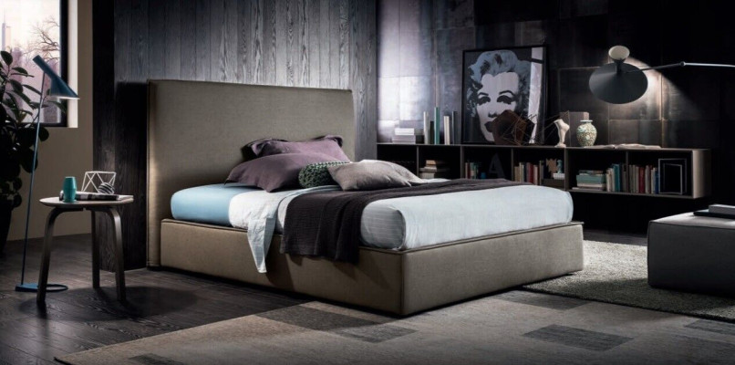 Luxe tweepersoonsbedden in bruin 200x200 slaapkamer lederen hotellbed bekledingsontwerp