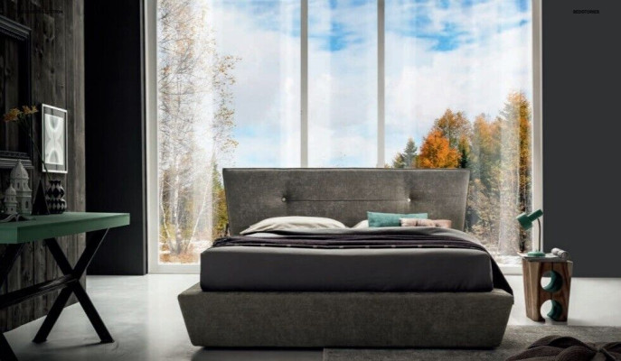 Ontwerper bed bedden slaapkamer leer textiel hotel luxe fluweel gestoffeerd