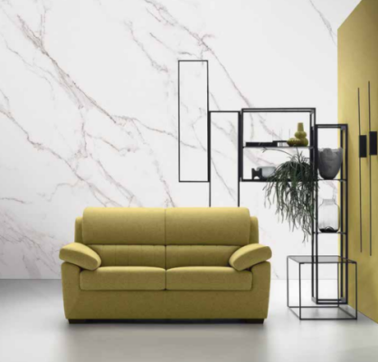 Moderne Stijl Bank Italiaans 2-zits Stof Houten Frame Woonkamer Bank Alfitalia