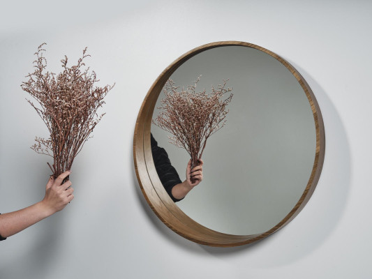 Spiegel Klassieke houten wandspiegel Spiegel Ontwerp Bruin Woonkamer Nieuw