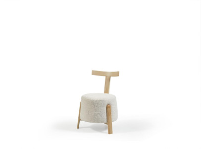 Stoel Eetkamer Beklede Stoel Lounge Wit Textiel Zit Fauteuil Hout Nieuw