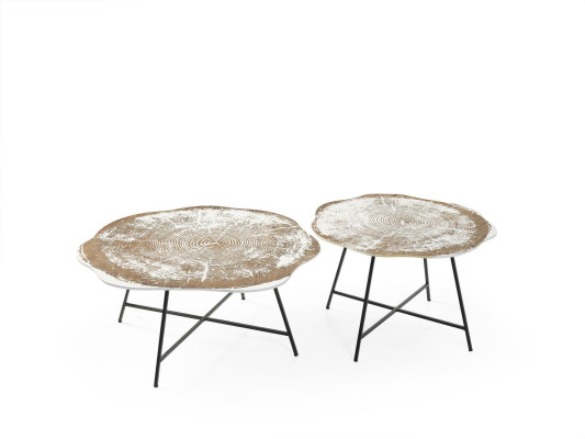 Salontafels set van 2 Salontafels Tafels Designer Rond 2-delige Bijzettafels