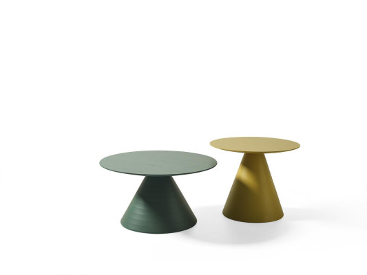 Elegante ronde grijze salontafel in moderne stijl voor de woonkamer