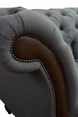 Engelse Chesterfield luxe textiele sofa 4-zits sofa gestoffeerd design stoffen banken