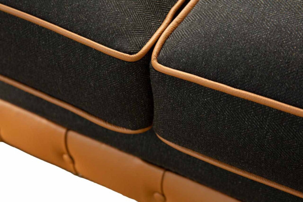 Stijlvolle 4-zits woonkamer bank gestoffeerde bank big sofa Chesterfield leer textiel nieuw
