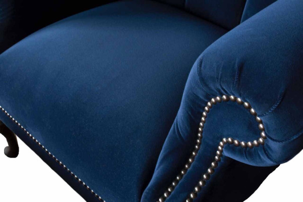 Chesterfield oorfauteuil met voetenbankje Relax 1-zitsbank Eenzitter 2-delig