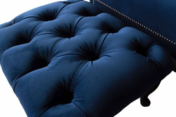 Chesterfield oorfauteuil met voetenbankje Relax 1-zitsbank Eenzitter 2-delig