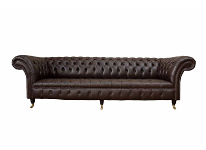 Bankstel 4-zits Chesterfield bank Luxe 245 cm leren bankmeubels